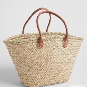 GAP woven basket bag with leather handles